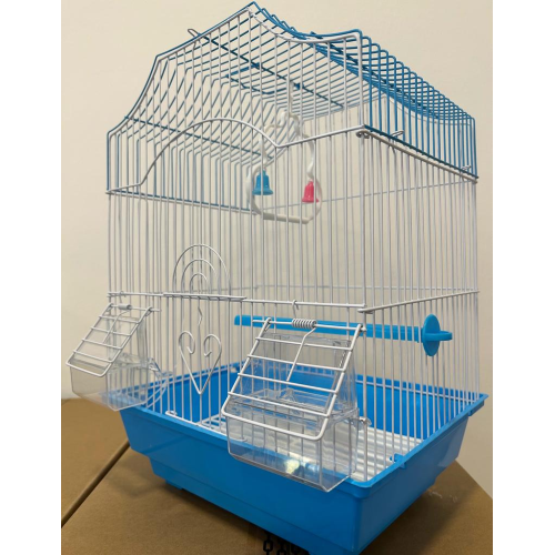 METAL BIRD CAGE A112 CM 28X38X21 - LIGHT BLUE METAL BIRD CAGE A112 CM 28X38X21 - LIGHT BLUE